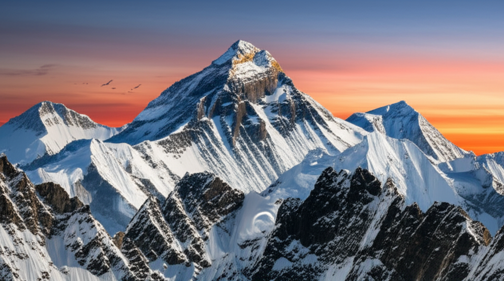 Himalayan sunrise peaks - travel adventure background